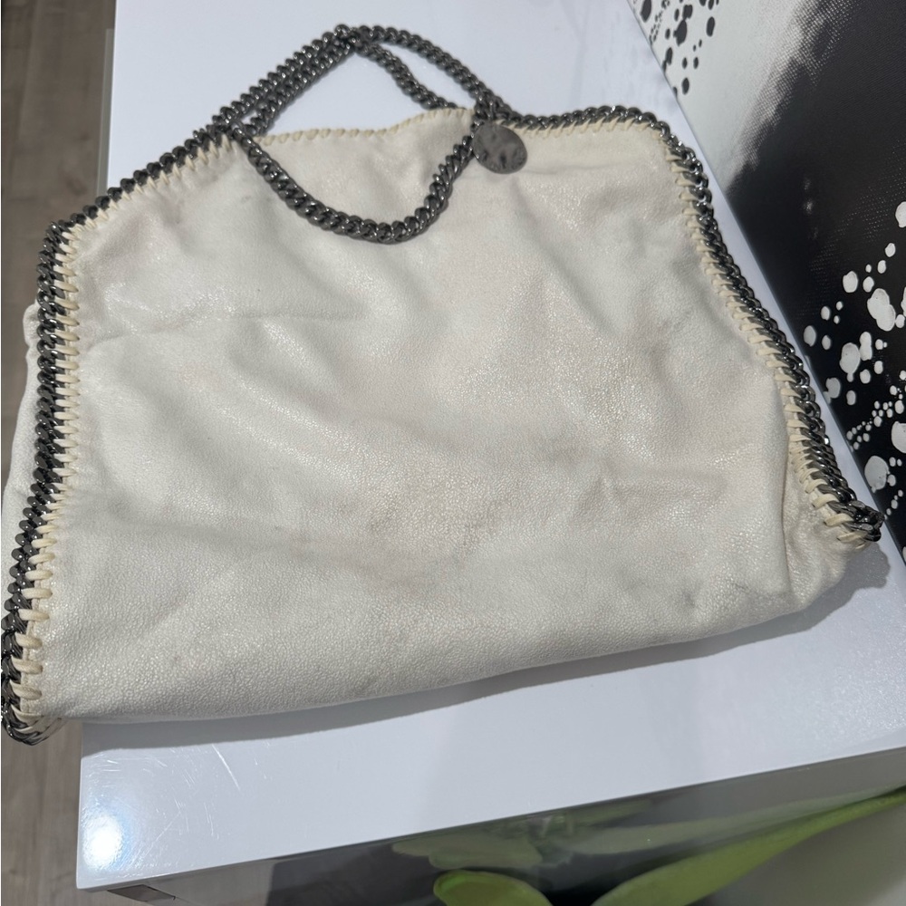 Stella McCartney White Shoulder Bag with Chain Detail